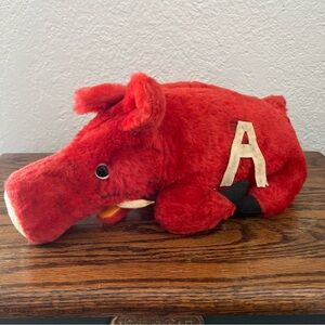 Rare Arkansas Razorbacks Football Vintage Stuffed Animal Radio Made in Japan